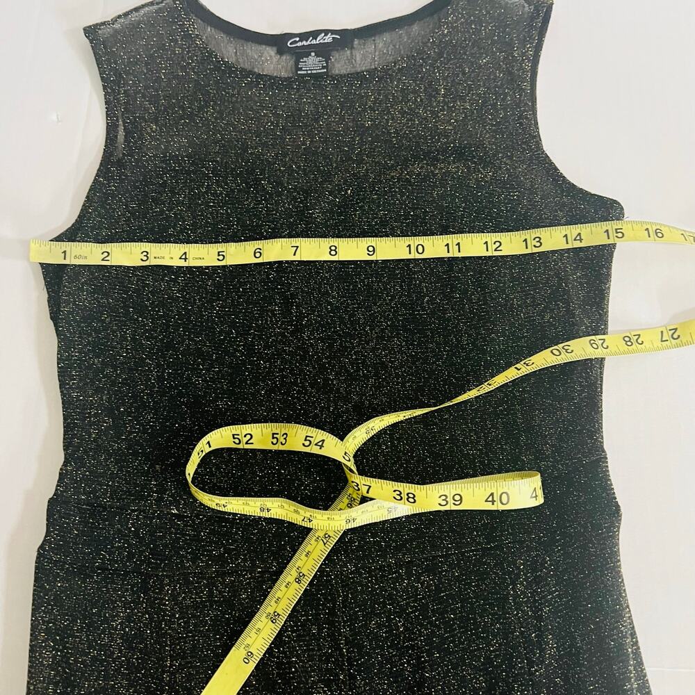 CandaLite Glittery Mesh Lined Sleeveless Maxi Dress Size S Small Bronze - Picture 4 of 6
